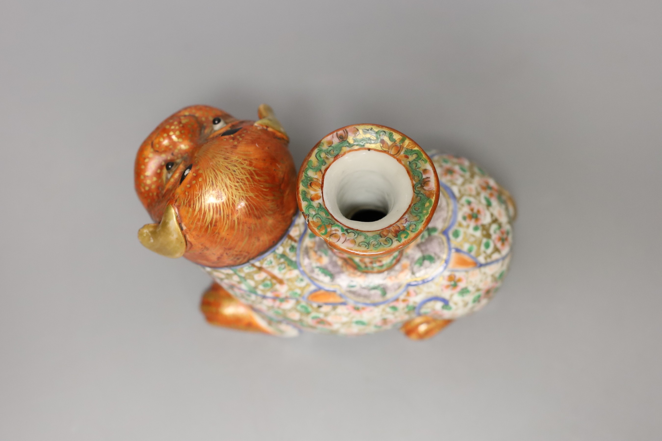 An early 19th century famille rose incense holder, approx 15cms wide.